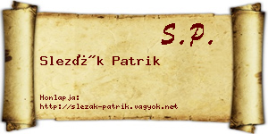 Slezák Patrik névjegykártya
